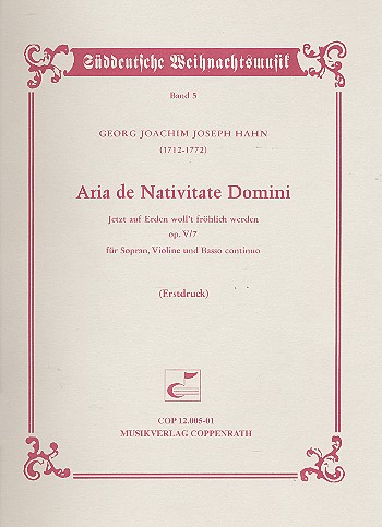 Aria de Nativitate Domini op.5,7&nbsp;&nbsp;für Sopran, Violine und Bc&nbsp;&nbsp;