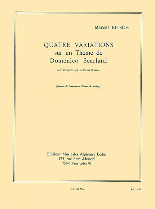 4 variations sur un thème de Domenico  Scarlatti pour trompette ou cornet  et piano