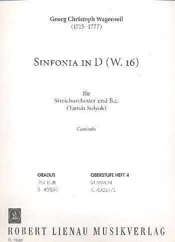 Sinfonia D-Dur (W.16)&nbsp;&nbsp;für Streichorchester&nbsp;&nbsp;Cembalo
