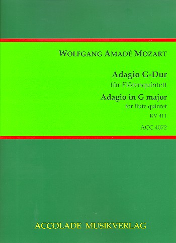 Adagio KV411 für 4 Flöten und Altquerflöte  oder Klarinette  Partitur und Stimmen
