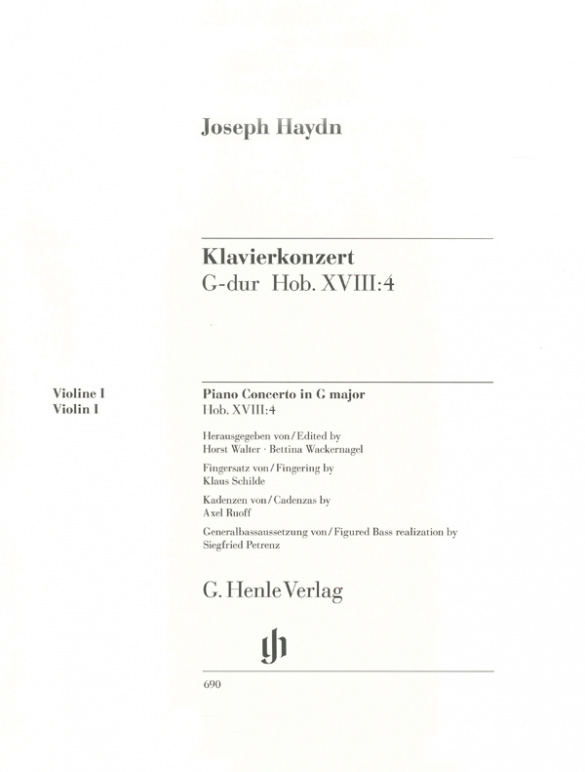 Konzert G-Dur Hob.XVIII:4&nbsp;&nbsp;für Klavier und Streichorchester&nbsp;&nbsp;Violine 1