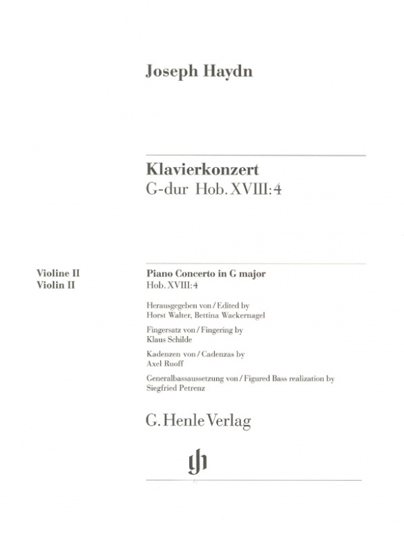 Konzert G-Dur Hob.XVIII:4&nbsp;&nbsp;für Klavier und Streichorchester&nbsp;&nbsp;Violine 2