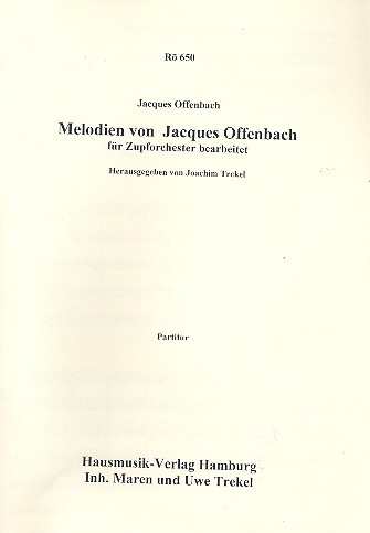 Offenbach-Melodien für&nbsp;&nbsp;Mandolinenorchester&nbsp;&nbsp;Partitur