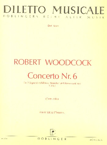 Konzert C-Dur Nr.6 für 2 Sopranblockflöten,  Streicher und Bc  Partitur und Stimmen