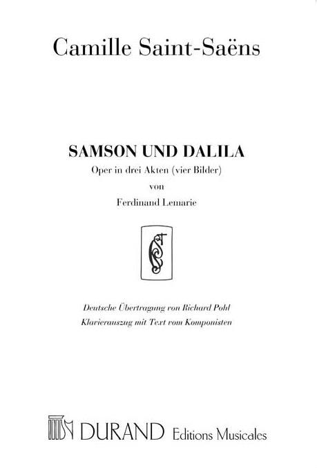 Samson et Dalila&nbsp;&nbsp;Klavierauszug (dt/fr)&nbsp;&nbsp;