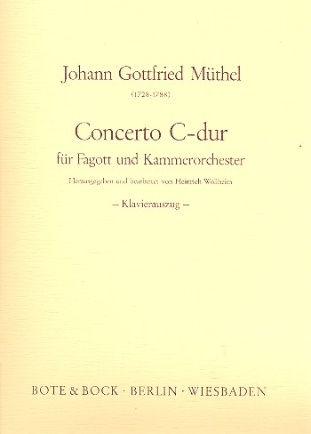 Concerto C-Dur  für Fagott und Orchester  Klavierauszug für Fagott und Klavier
