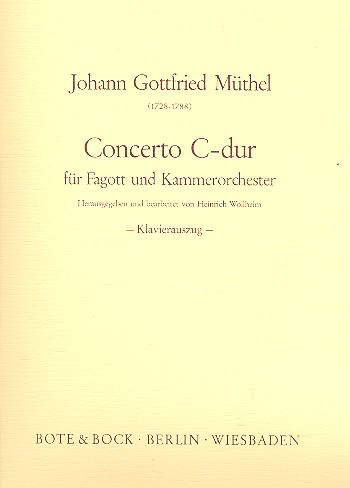 Concerto C-Dur  für Fagott und Orchester  Klavierauszug für Fagott und Klavier