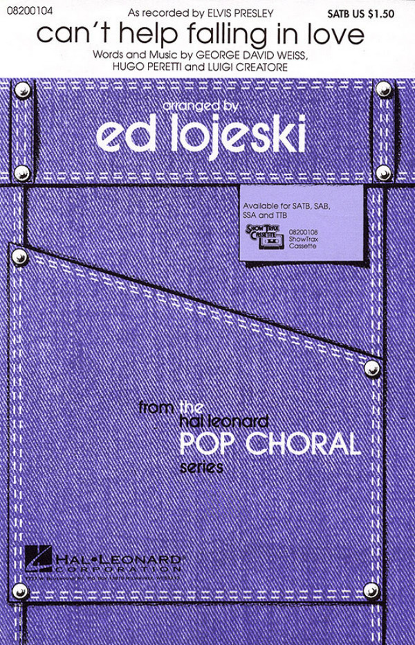 Can't help falling in Love  for mixed chorus and piano  score