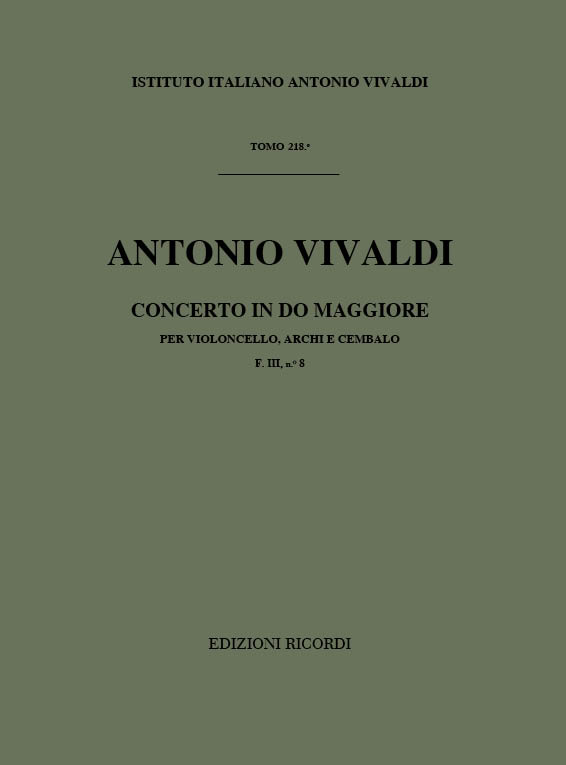 Concerto do maggiore F.III:8&nbsp;&nbsp;per violoncello, archi e cembalo&nbsp;&nbsp;partitura