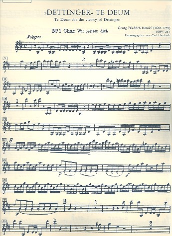 Dettinger Te Deum HWV283&nbsp;&nbsp;für Soli, Chor und Orchester&nbsp;&nbsp;Violine 1