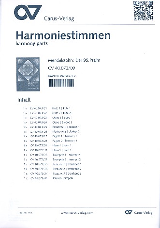 Der 95. Psalm op.46 für Soli,&nbsp;&nbsp;Chor und Orchester&nbsp;&nbsp;Harmonie