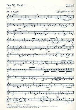 Der 95. Psalm op.46 für Soli,&nbsp;&nbsp;Chor und Orchester&nbsp;&nbsp;Violine 1