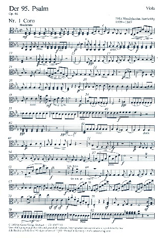 Der 95. Psalm op.46 für Soli,&nbsp;&nbsp;Kommt lasst uns anbeten&nbsp;&nbsp;Viola