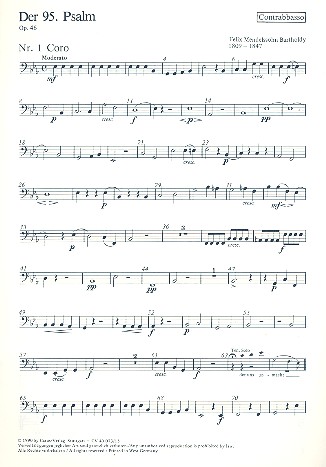 Der 95. Psalm op.46 für Soli,&nbsp;&nbsp;Chor und Orchester&nbsp;&nbsp;Kontrabass