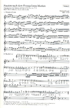Markuspassion für Soli (SATTBB),  Chor, Orchester und  Orgel  Violine 1