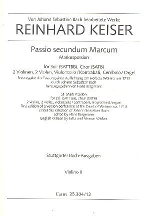 Markuspassion für Soli (SATTBB),  Chor, Orchester und  Orgel  Violine 2