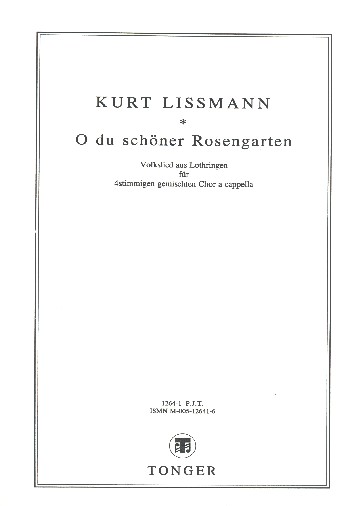 O du schöner Rosengarten  für gem Chor a cappella  Singpartitur