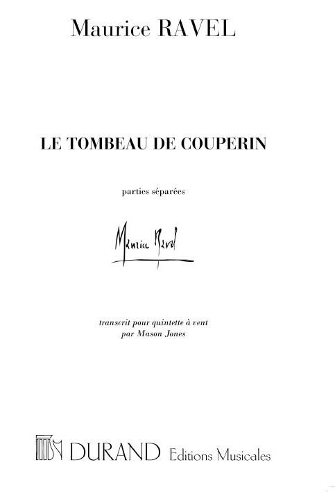 Le tombeau de Couperin&nbsp;&nbsp;pour hautbois, flute, clarinette, basson et cor en fa&nbsp;&nbsp;Parties