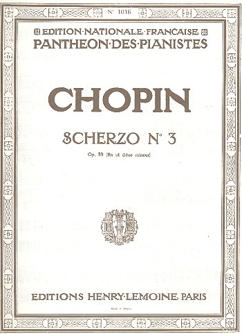 Scherzo ut dièze mineur op.39 no.3&nbsp;&nbsp;pour piano&nbsp;&nbsp;