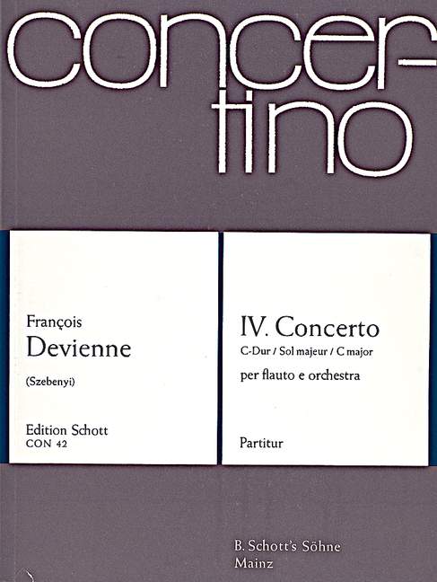 Konzert G-Dur Nr.4  für Flöte und Orchester  Partitur