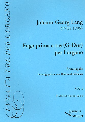 Fuga prima à tre G-Dur  für Orgel  