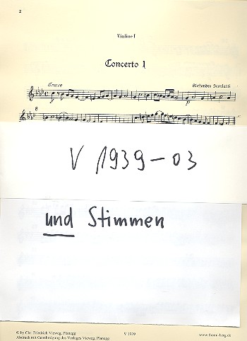 Concerti grossi Nr.1 und Nr.2  für Streichorchester  Stimmensatz (3-3-2-3)