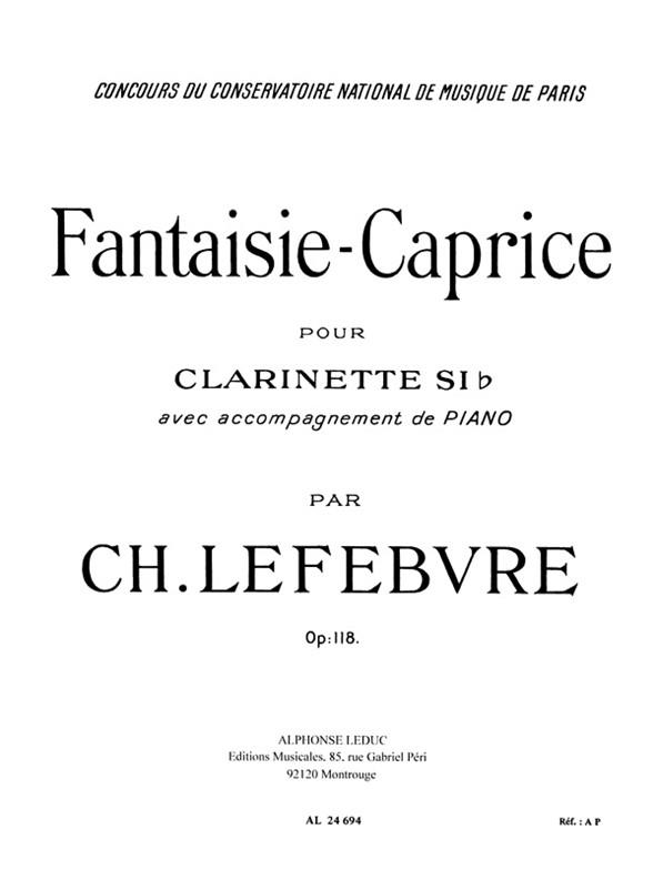 Fantaisie-caprice op.118  pour clarinette et piano  