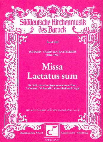 Missa laetatus sum  für Soli, gem Chor, Streicher und Orgel  Partitur