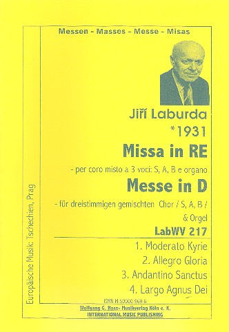 Messe D-Dur LabWV217&nbsp;&nbsp;für gem Chor (SAB) und Orgel&nbsp;&nbsp;Partitur