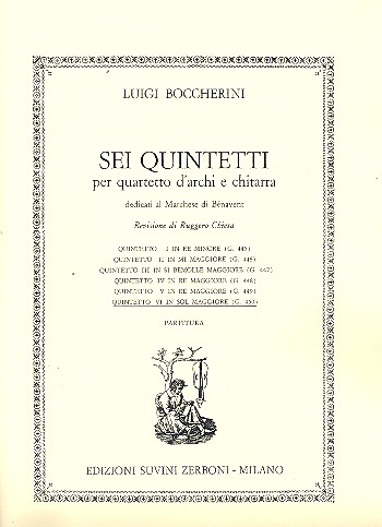 Quintett G-Dur Nr.6 G450&nbsp;&nbsp;für Gitarre und Streichquartett&nbsp;&nbsp;partitur