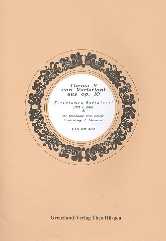 Thema con variationi op.10,5  für Mandoline und Gitarre  