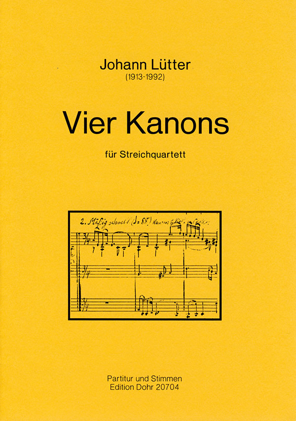 4 KANONS FUER STREICHQUARTETT&nbsp;&nbsp;PARTITUR UND STIMMEN&nbsp;&nbsp;