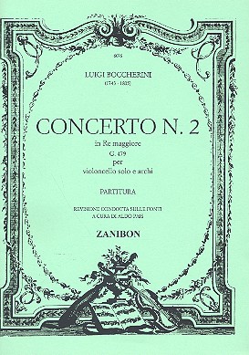 Concerto re maggiore no.2 G479  per violoncello e archi  partitura