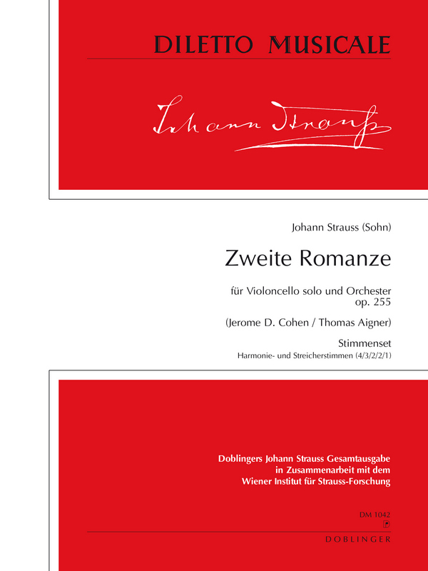 Romanze Nr.2 op.255&nbsp;&nbsp;für Violoncello und Orchester&nbsp;&nbsp;Stimmensatz (Streicher 4-3-2-2-1)