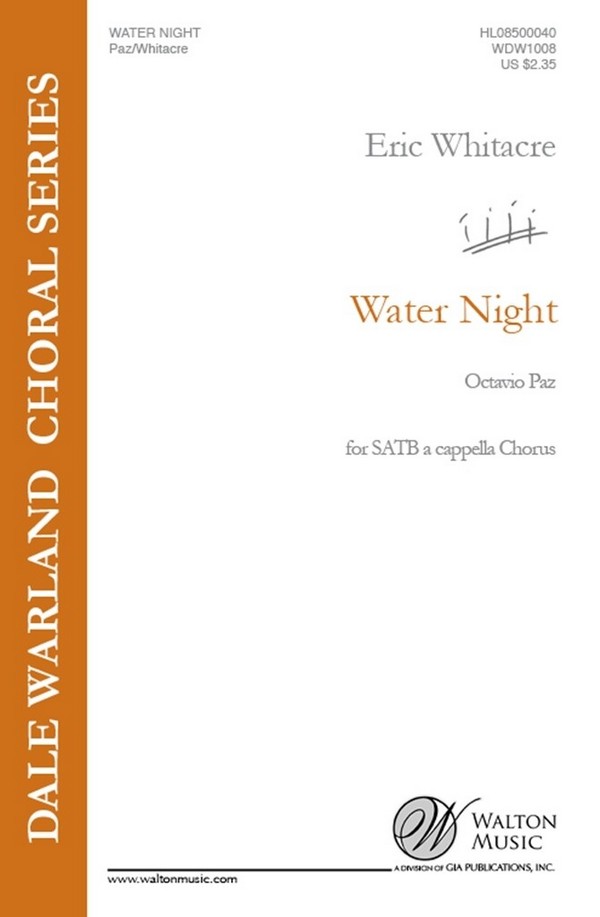 Water Night for mixed chorus a  cappella  score (en)