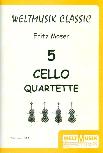 5 Quartette für Violoncelli  Partitur und Stimmen  