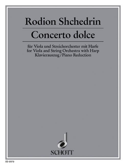 Concerto dolce  für Viola mit Streichorchester und Harfe  Klavierauszug mit Solostimme