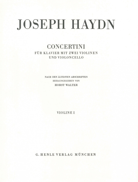 Concertini  für Klavier, 2 Violinen und Violoncello  Violine 1