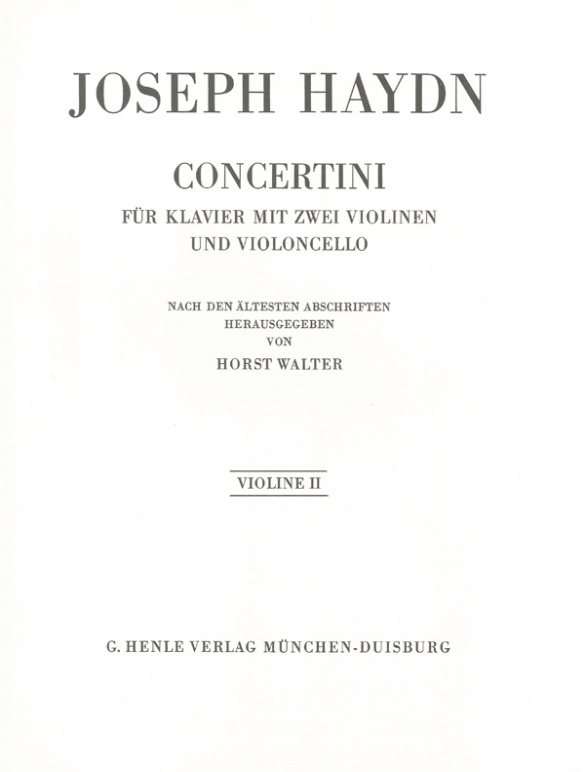 Concertini  für Klavier, 2 Violinen und Violoncello  Violine 2