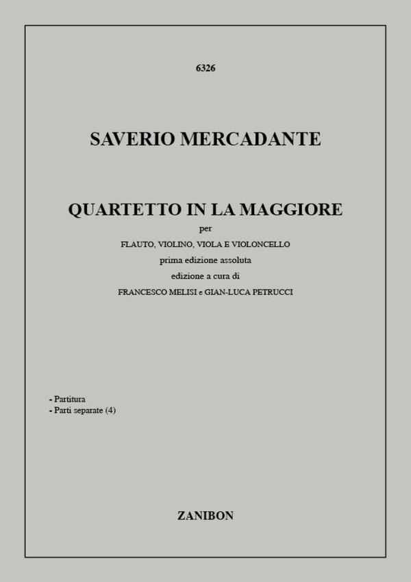 Quartett A-Dur für Flöte  und Streichtrio  Partitur und Stimmen