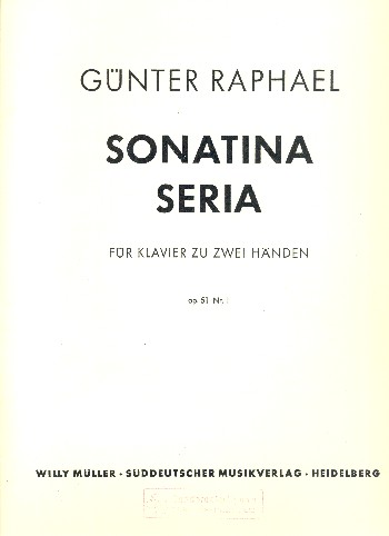 Sonatina seria op.51,1&nbsp;&nbsp;für Klavier&nbsp;&nbsp;