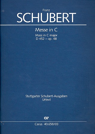 Messe C-Dur op.48 D452&nbsp;&nbsp;für Soli, Chor, Orchester und Orgel&nbsp;&nbsp;Klavierauszug