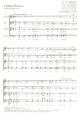 Cantate domino für gem Chor  a cappella  Partitur