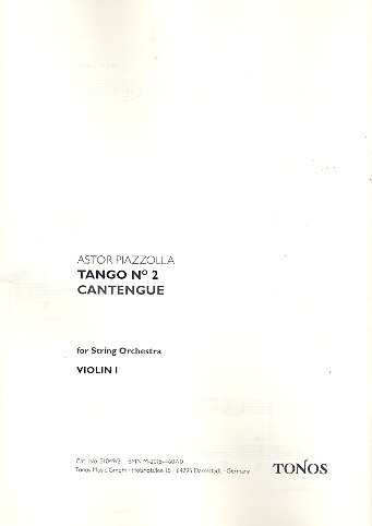 Tango Nr.2 (Cantegue) für&nbsp;&nbsp;Streichorchester&nbsp;&nbsp;Stimmen (3-3-2-2-1)