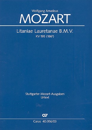 Missa lauretanae B.M.V. D-Dur KV195&nbsp;&nbsp;für Soli, Chor und Orchester&nbsp;&nbsp;Klavierauszug