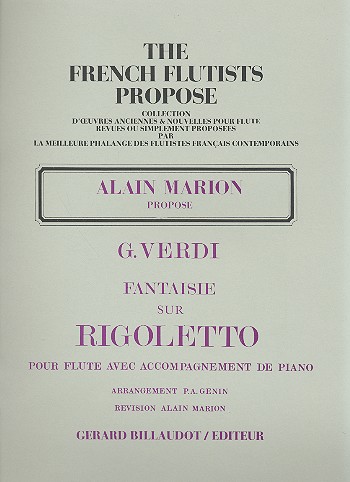 Fantaisie op.19 sur Rigoletto&nbsp;&nbsp;pour flute et piano&nbsp;&nbsp;