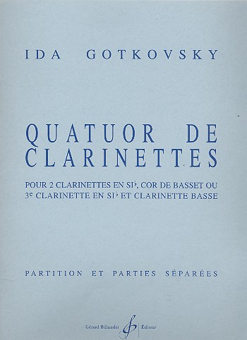 Quatuor de clarinettes&nbsp;&nbsp;partition et parties&nbsp;&nbsp;