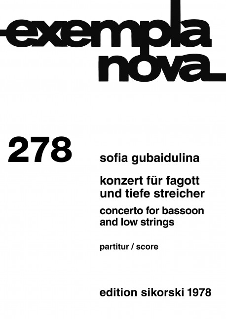 Konzert für Fagott und tiefe  Streicher,  Partitur  