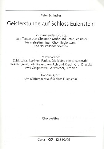 Geisterstunde auf Schloss Eulenstein  Grusical für Kinderchor,  Begleitband und Solisten,   Chorpartitur