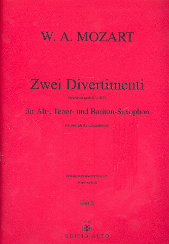 2 Divertimenti nach KV439b  für 3 Saxophone (ATB)  Stimmen